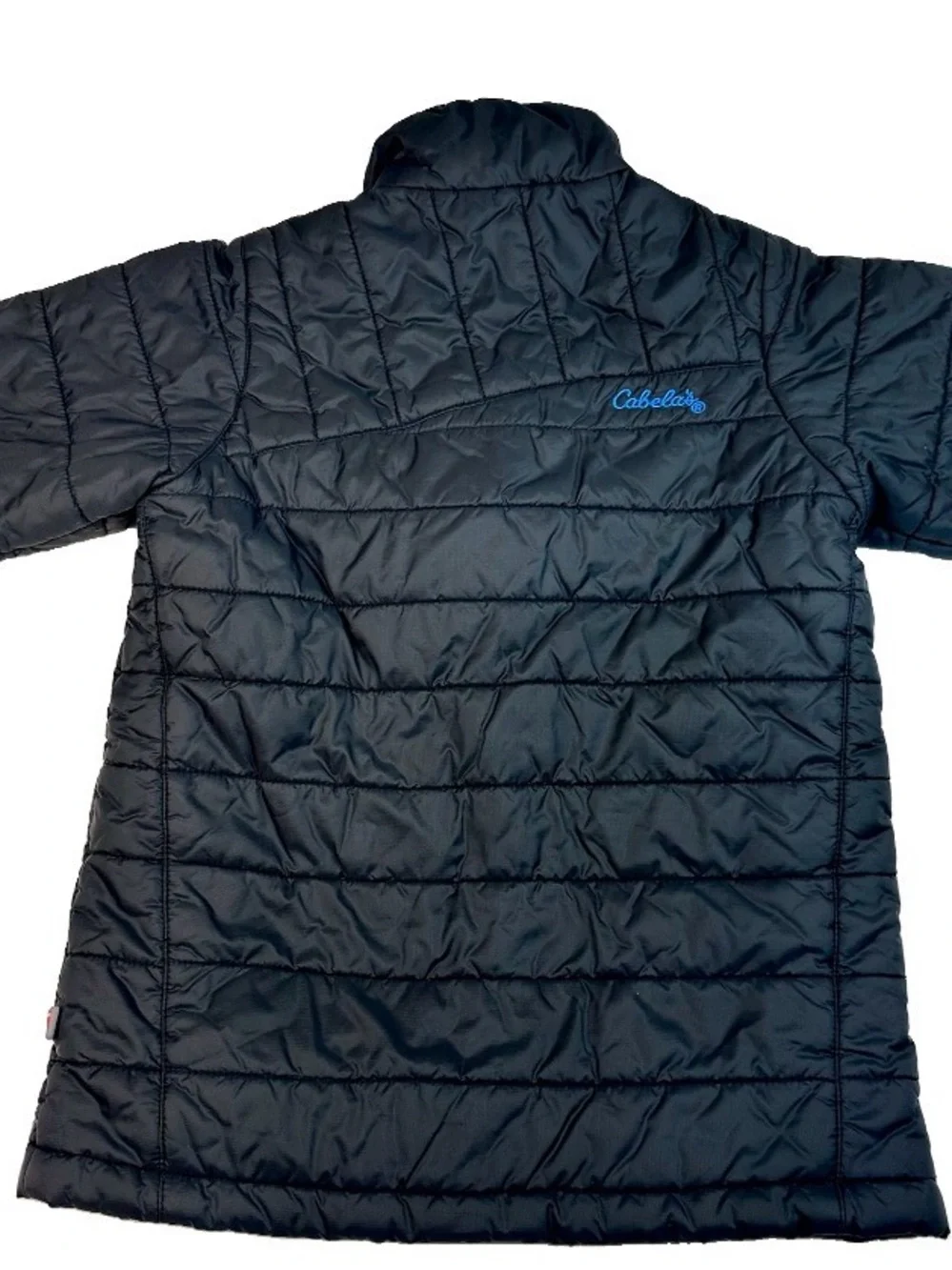 Cabela's Black Kids Puffer Jacket with Bright Blue Trim size XS